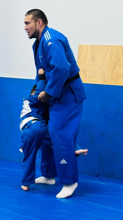 Judo throw technique in training